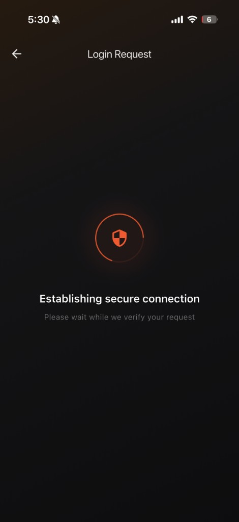 HyID establishing a secure connection for a login request